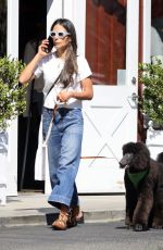 JORDANA BREWSTER Out with Her Dog in Brentwood 10/17/2022