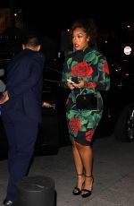 JORDYN WOODS Out for Dinner at Madeo in West Hollywood 10/15/2022