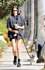KAIA GERBER Out with Her Dog in Los Angeles 10/10/2022