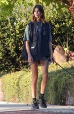 KAIA GERBER Out with Her Dog in Los Angeles 10/17/2022