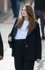 KAREN GILLAN Arrives at Jimmy Kimmel Live! in Hollywood 10/04/2022