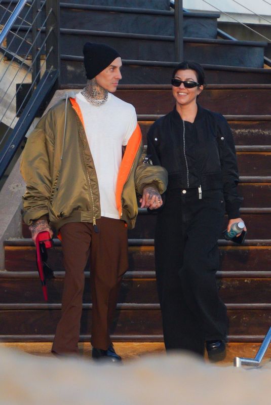 KOURTNEY KARDASHIAN and Travis Barker Celebrate Their 1st Anniversary at a Beach in Santa Barbara 10/17/2022
