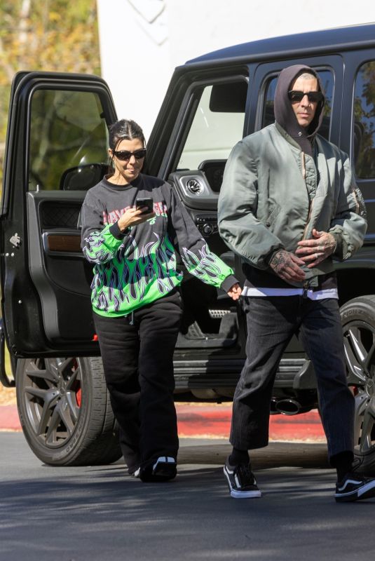 KOURTNEY KARDASHIAN and Travis Barker Heading to a Studio in Calabasas 10/26/2022