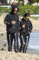 KOURTNEY KARDASHIAN and Travis Barker Out at a Beach in Santa Barbara 10/18/2022