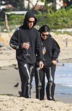 KOURTNEY KARDASHIAN and Travis Barker Out at a Beach in Santa Barbara 10/18/2022