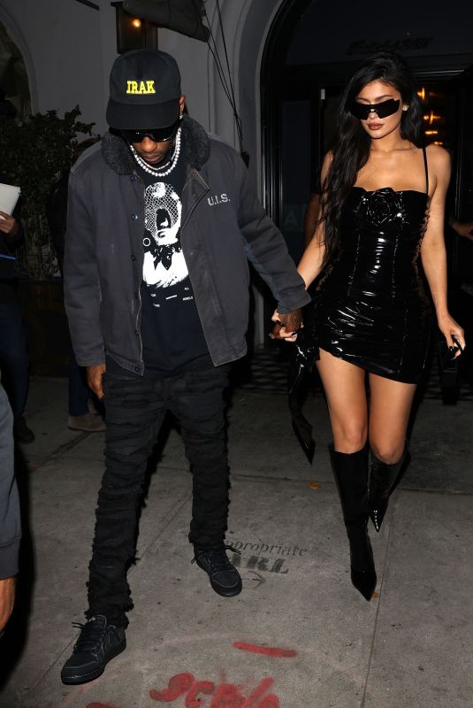 KYLIE JENNER Out for a Dinner Date with Travis Scott in West Hollywood 10/13/2022