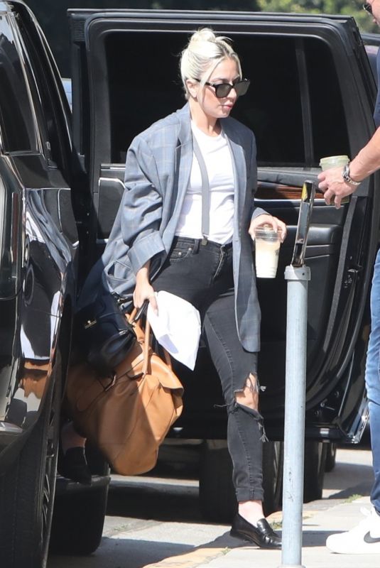LADY GAGA Arrives at a Music Studio in West Hollywood 10/21/2022
