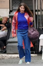 LAETITIA CASTA Out with Friend for Lunch at NaturaSi in Rome 10/13/2022