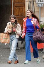 LAETITIA CASTA Out with Friend for Lunch at NaturaSi in Rome 10/13/2022
