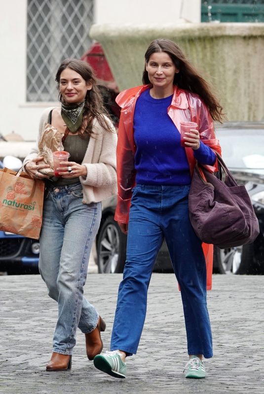 LAETITIA CASTA Out with Friend for Lunch at NaturaSi in Rome 10/13/2022