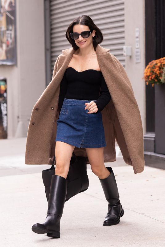 LEA MICHELE Heading to Sunday Matinee of Funny Girl in New York 10/16/2022