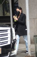 LEA MICHELE in Ripped Denim Out in New York 10/01/2022