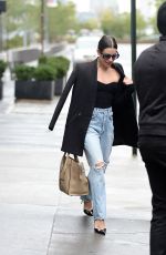 LEA MICHELE in Ripped Denim Out in New York 10/01/2022