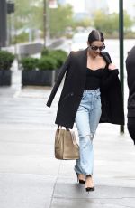 LEA MICHELE in Ripped Denim Out in New York 10/01/2022