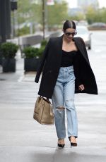 LEA MICHELE in Ripped Denim Out in New York 10/01/2022