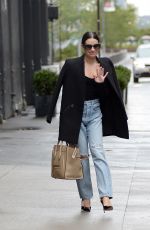 LEA MICHELE in Ripped Denim Out in New York 10/01/2022