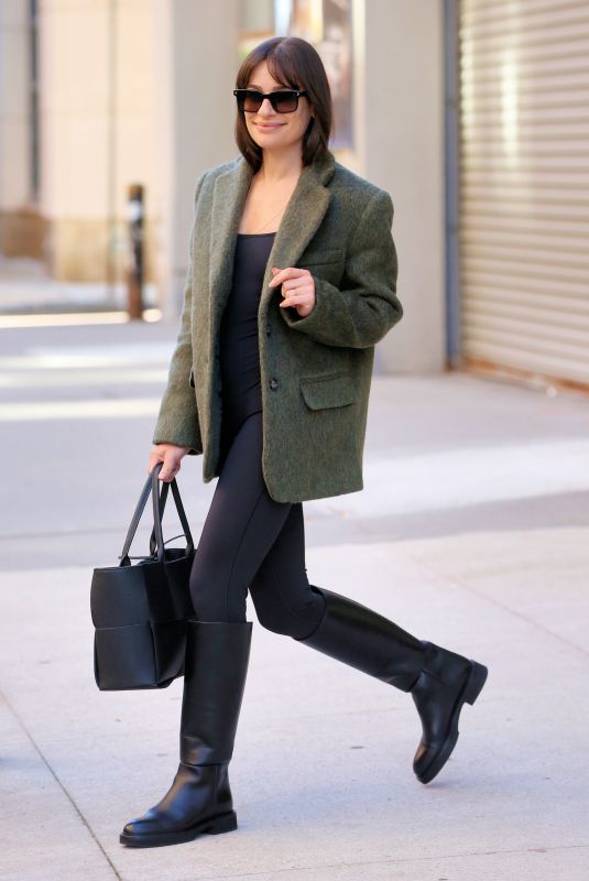 LEA MICHELE Out and About in New York 10/29/2022