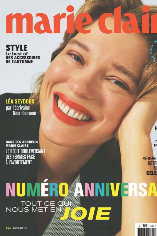 LEA SEYDOUX in Marie Claire Magazine, France November 2022
