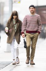 LILY COLLINS and Charlie McDowell Out in New York 10/25/2022