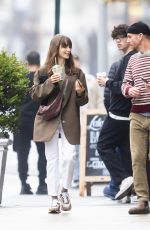 LILY COLLINS and Charlie McDowell Out in New York 10/25/2022