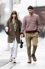LILY COLLINS and Charlie McDowell Out in New York 10/25/2022