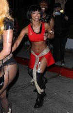 LORI HARVEY and ANASTASIA KARANIKOLAOU Arrives at Halloween Party in West Hollywood 10/29/2022