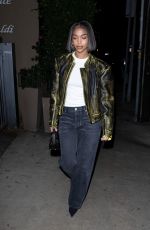 LORI HARVEY Out for Dinner at Giorgio Baldi in Santa Monica 10/23/2022