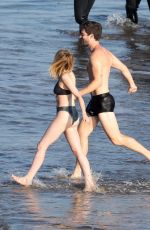 LUCY BOYNTON in Bikini on the Set of The Greatest Hits in San Pedro 10/17/2022