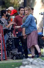 LUCY BOYNTON on the Set of The Greatest Hits in Echo Park in Los Angeles 10/11/2022