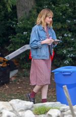LUCY BOYNTON on the Set of The Greatest Hits in Echo Park in Los Angeles 10/11/2022