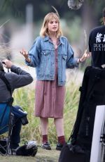 LUCY BOYNTON on the Set of The Greatest Hits in Echo Park in Los Angeles 10/11/2022