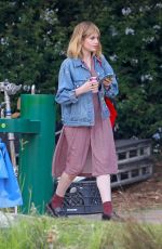 LUCY BOYNTON on the Set of The Greatest Hits in Echo Park in Los Angeles 10/11/2022