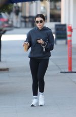 LUCY HALE Out for Morning Coffee at Blue Bottle Coffee in Studio City 10/30/2022