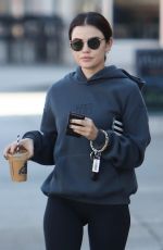 LUCY HALE Out for Morning Coffee at Blue Bottle Coffee in Studio City 10/30/2022