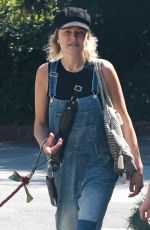 MALIN AKERMAN in Denim Overalls Out at Griffith Park in Los Feliz 10/02/2022