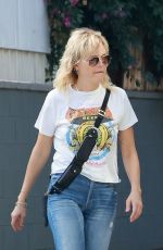 MALIN AKERMAN in Ripped Denim Out in Los Feliz 10/08/2022