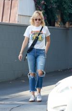 MALIN AKERMAN in Ripped Denim Out in Los Feliz 10/08/2022