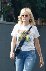 MALIN AKERMAN in Ripped Denim Out in Los Feliz 10/08/2022