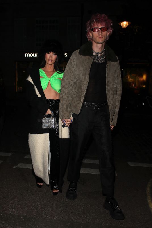 MEGAN FOX and Machine Gun Kelly Arrives at a Recording Studio in Shoreditch 10/02/2022