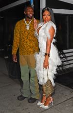 MEGAN THEE STALLION Arrives at SNL Afterparty in New York 10/15/2022