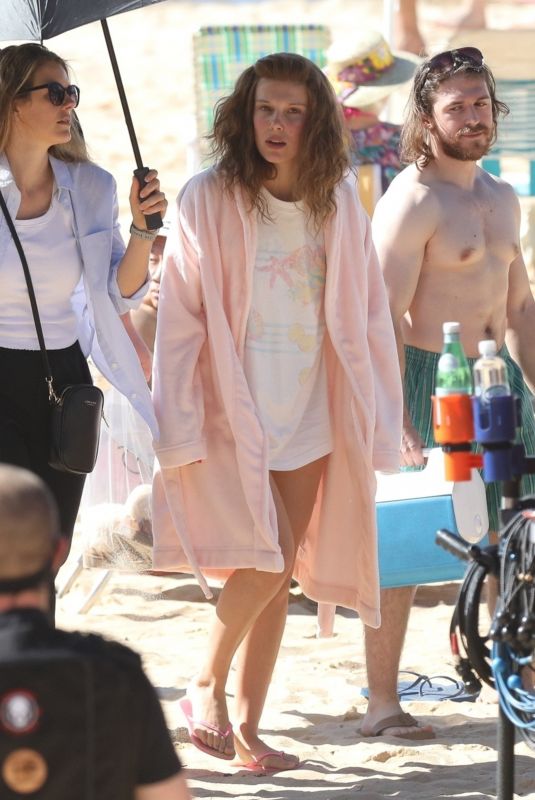 MILLIE BOBBY BROWN on the Set of The Electric State in Atlanta 10/24/2022
