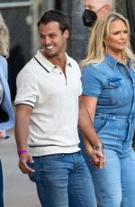 MIRNDA LAMBERT in Denim Overalls Arrives at Jimmy Kimmel Live! in Los Angeles 10/04/2022