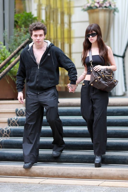 NICOLA PELTZ and Brooklyn Beckham Leaves Their Hotel in Paris 10/01/2022