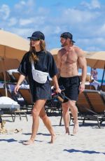 NINA AGDAL in Bikini at a Beach in Miami 10/23/2022