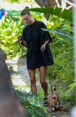 NINA AGDAL Out with Her Dog in Miami Beach 10/25/2022