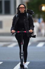 NINA DOBREV Out for Electric Scooter Ride in New York 10/10/2022