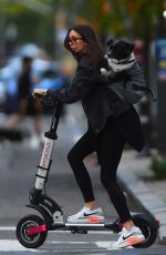 NINA DOBREV Out for Electric Scooter Ride in New York 10/10/2022