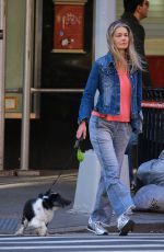 PAULINA PORIZKOVA Out with Her Dog in New York 10/09/2022