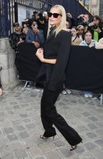 POPPY DELEVINGNE Arrives at Victoria Beckham Show at Paris Fashion Week 09/30/2022