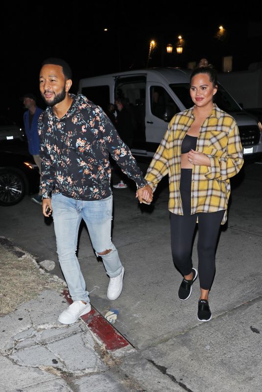 Pregnant CHRISSY TEIGEN and John Legend Leaves a Photoshoot in Los Angeles 10/18/2022
